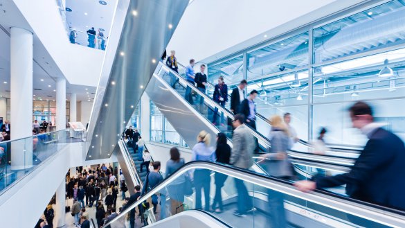 Rolltreppen in der Messe in Essen